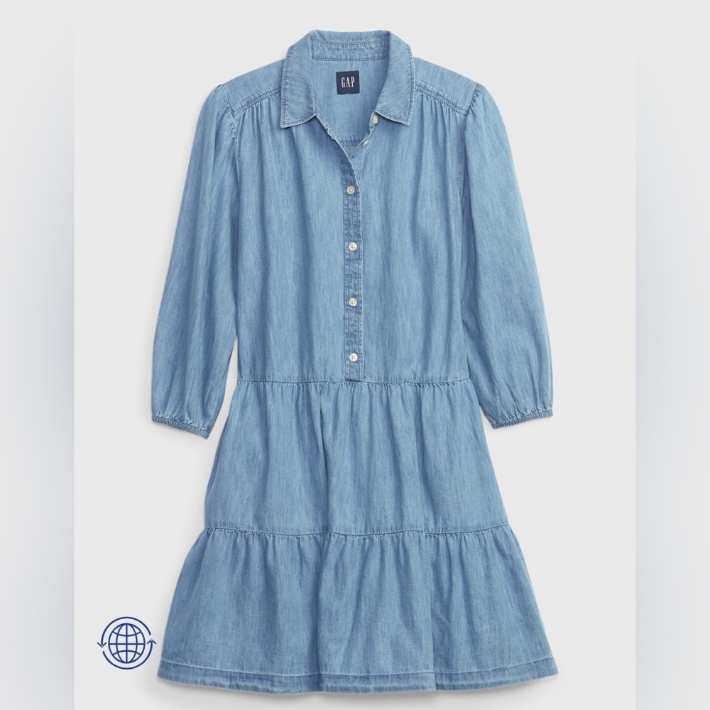 NWOT Gap Denim Puff Sleeve Dress